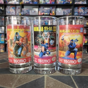 Ninja Gaiden I, II and III Nintendo NES Box Art Custom Drinking Glasses