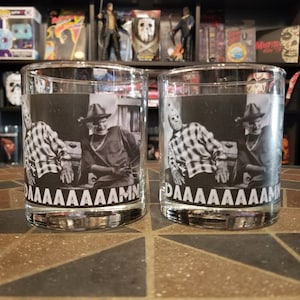 Jason Voorhees And Freddy Krueger As Craig And Smokey Daaaaaaaamn Custom Whiskey Glasses