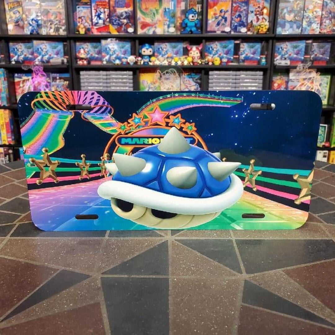 Nintendo Mario Kart Blue Shell Traveling Rainbow Road Custom Aluminum ...
