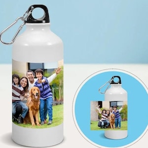 Garrafa de água com imagem fotográfica personalizada, copo gravado, garrafa com nome personalizado, presente de proposta de dama de honra, garrafa de água de viagem, presente de casamento para ela