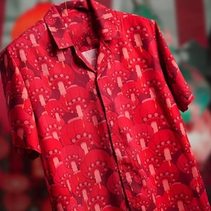Chinese Lantern button up shirt, Short sleeve men shirt, Summer men shirt, Hawaiian Shirt Men, New York shirt, Great Indian shirt