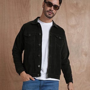 Handmade Vintage Corduroy plaid Flannel Shirt For Men, Warm heavy Flannel Collar Shirt For Men, Men Gift Shackets, winter Jacket for men
