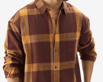 Vintage 90s Plaid Flannel Shirt: Cotton-Wool Blend Overshirt
