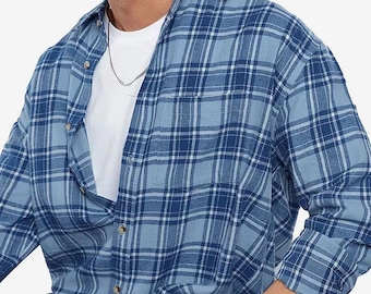 Vintage 90s Plaid Flannel Shirt: Cotton-Wool Blend Overshirt