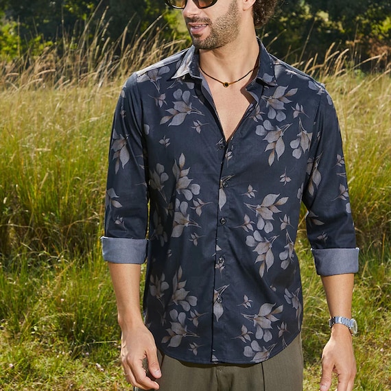 Camisa Estampada Camisa Flores Hawaianas Hombre Cozy Up Camisa De