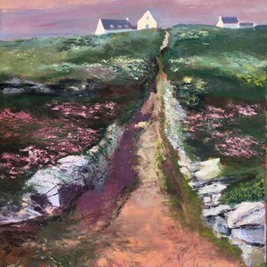 Decorative Impressionist oil painting - Path to Gwendrez: Plouhinec, Finistère (29)