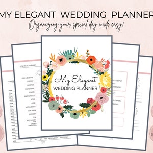 Wedding Planner Printable, Wedding Planning Book, Wedding Checklist, Wedding Binder Template, Wedding Planner Organizer, Wedding Template