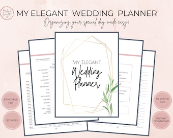 Wedding Planner Printable, Printable Wedding Planner, Wedding Planning Book, Wedding Checklist, Wedding Binder Template, Wedding Organizer