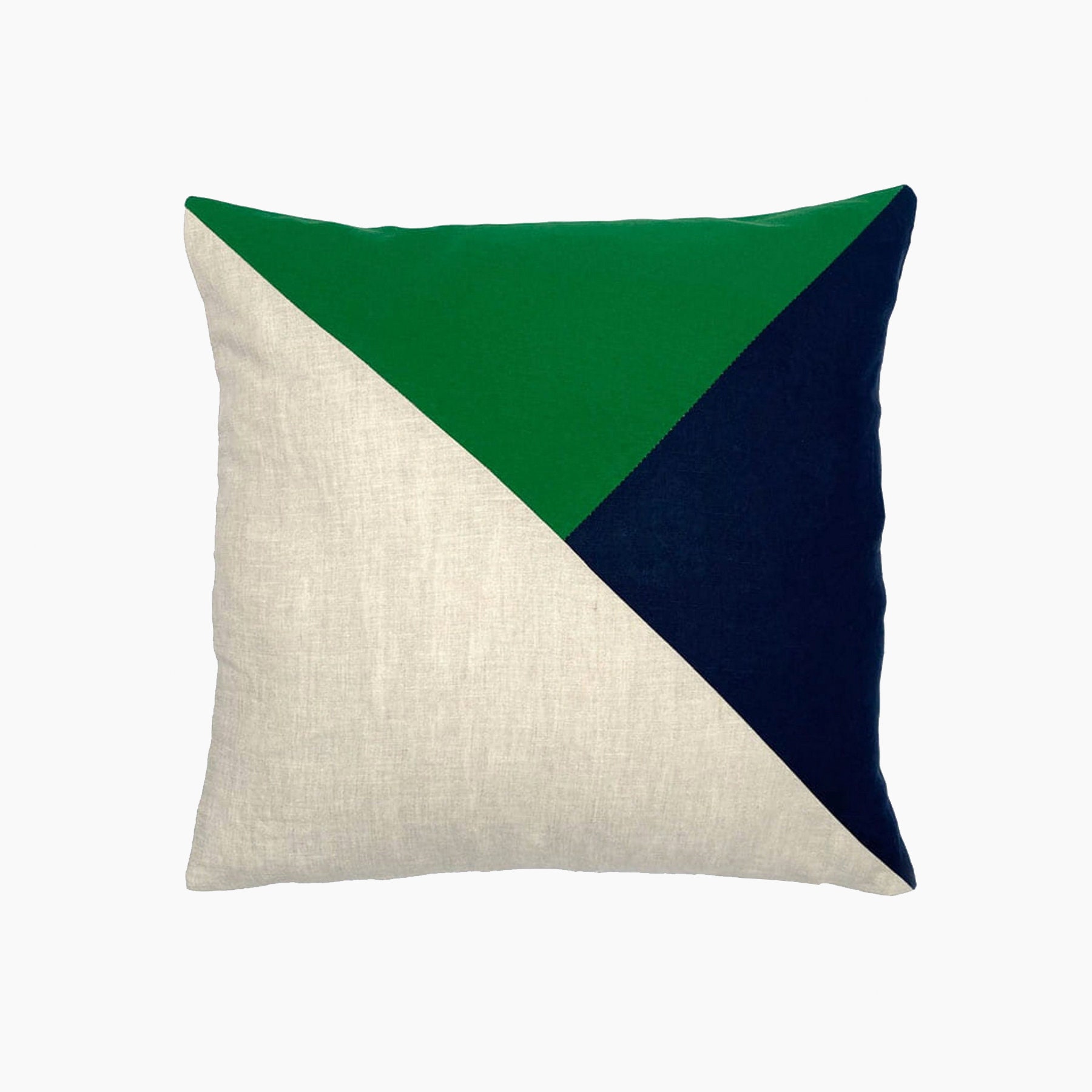 Navy Blue & Green Handmade Cushion Cover Geometric Pillow Etsy
