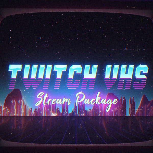 Animated TV VHS Stream Package | Twitch | Stinger Transition | Alerts Overlays | Panels | Opener