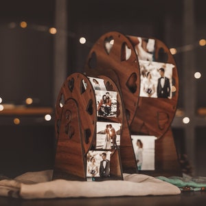 Valentine/'s Day Gift Anniversary Gift Wooden Rotating Photo Frame
