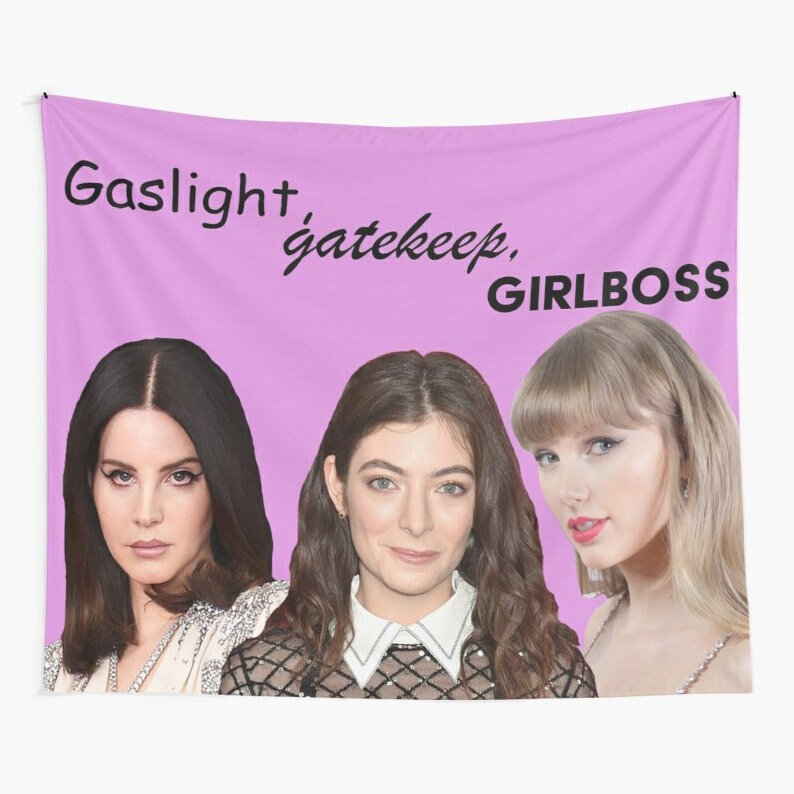 Gaslight Gatekeep Girl Boss Wall Tapestry GirlBoss Quotes Etsy