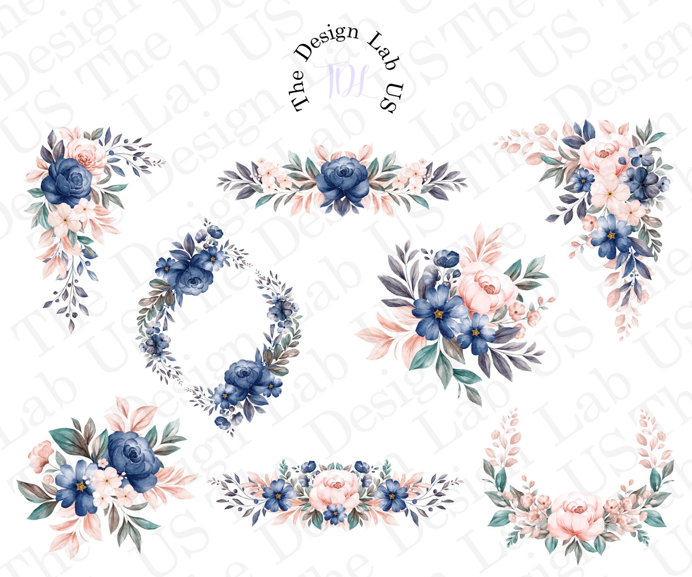 Navy Blue Floral Border Tunersread Navy Blue Floral Border Tunersread