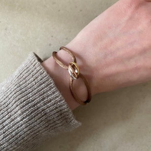 Trikolor Armband mit drei Ringen Silber / Gold / Rosé 18K vergoldet zdjęcie 1