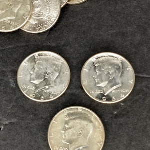 lot of 3 kennedy half dollars 1964 random circulated 90% silver