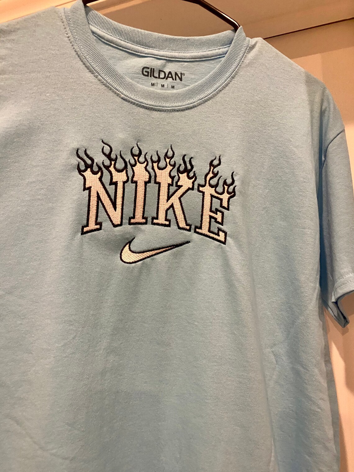 Nike Flame Custom Embroidered Shirt | Etsy