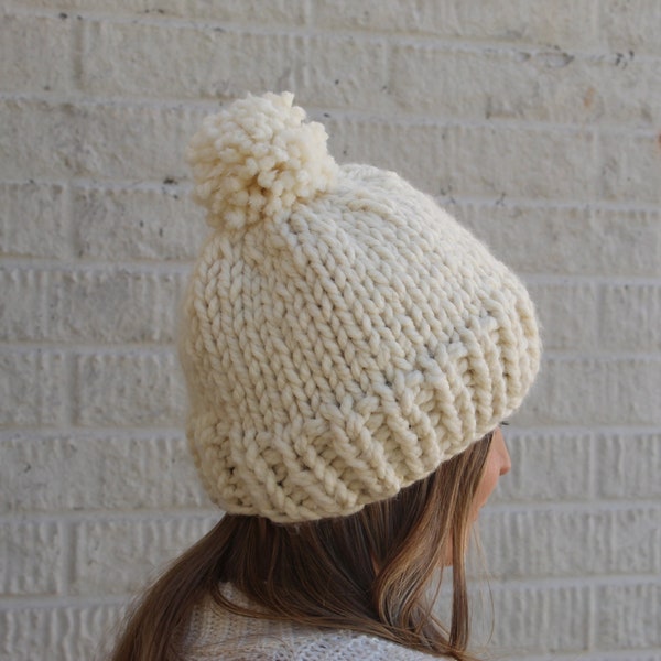 Knit *Pattern* || Super Chunky Wool Knit Beanie Pattern || Perfect for Beginners