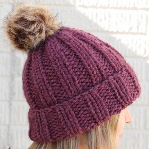 PATTERN** Chunky Knit Hat Pattern || Beginner Friendly Knit Beanie Pattern