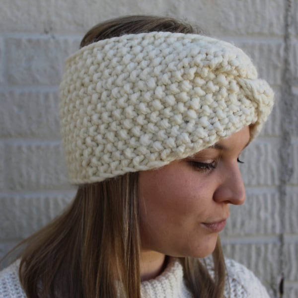 Ivory Knit Headband Etsy
