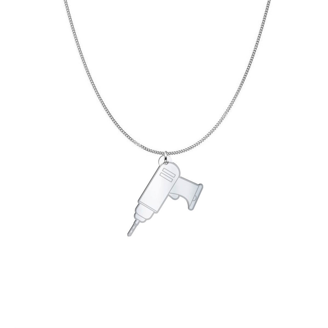 Drill Kit Solid 925 Sterling Silver Necklace Statement Etsy