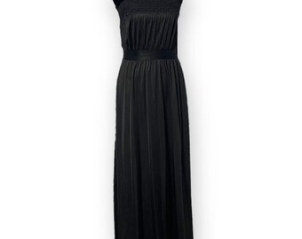 Body Chic Black Slip Dress Lingerie Modern Lightweight Maxi Length Vintage