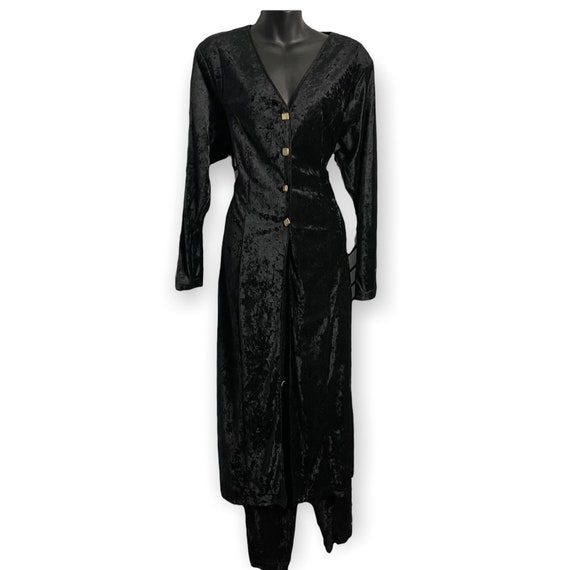 Vintage Fashion Force Womens Black Jacket Pants Set Size XL RARE 2 Piece Velvety Vintage Fashion Force Womens Black Jacket Pants Set Size XL RARE 2 Piece Velvety