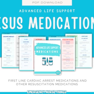 Moderne lebenserhaltende Resus-Medikamente | ACLS | Pflegehelferin | Intensivpfleger | Intensivpflege | Digitaler Download | PDF-Anleitung