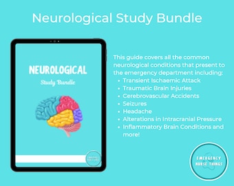 Neurologisches Studienpaket | 10 Seiten | Med Surg | Notfall | Stillnotizen | PDF | Digitaler Download