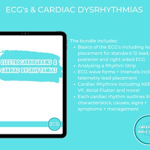ECG & Cardiac Dysrhythmmias | Emergency Nurse | Nursing Student | Graduate Nurse | Nursing Notes | Digital PDF