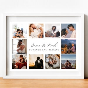 Cornice per collage fotografico, regalo di anniversario di 1 anno per il fidanzato, regalo di anniversario per il marito, collage fotografico personalizzato