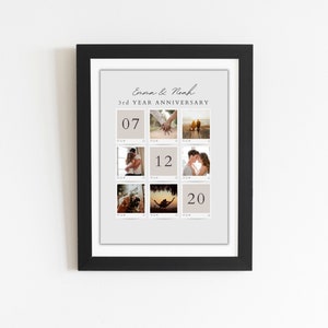 Photo Collage Gift for Girlfriend, Collage di foto d&#39;amore personalizzato, Regalo di anniversario per il marito, Regalo di nozze di 1 anno, Foto stampabile