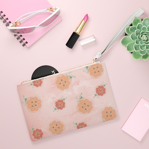 Hmong Pink Petal Clutch Bag