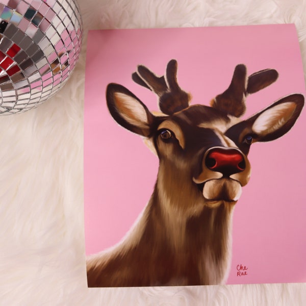 Rudolph the Red-nosed Reindeer / Christmas / Art Print