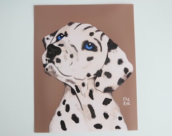 Dalmatian Puppy / Art Print / Pet Portrait /  Dogs