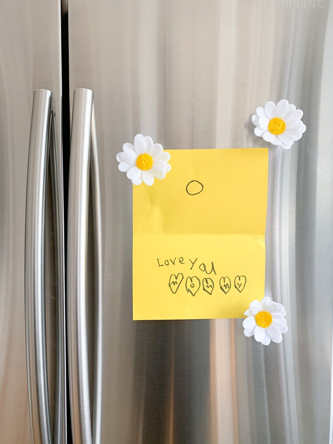 Daisy Set of 3 Daisy Felt Flower White and