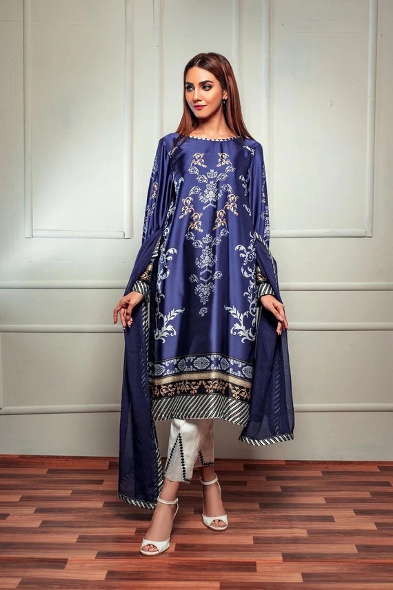 Pakistani Designer Wear I-LACE Women's 3pc Suit Set Shalwar Kameez