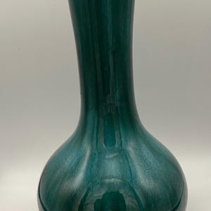 ヴィンテージ ブルーマウンテン陶器の花瓶 – グリーンドリップ釉、MCM カナディアンアート