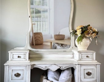 SOLD!!!!!!  Refurbished Vanity - French Provincial - White - Early 1900’s