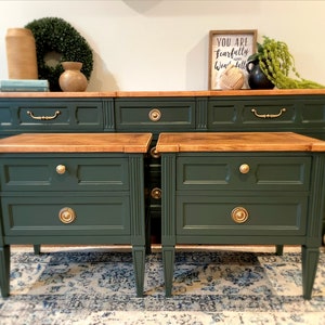 SOLD!!!!! Green Dresser and Nightstands