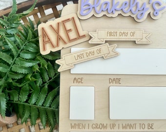 Personalized First Day Of School Sign Multiple Name Back To School Board Custom 1st And Last Day of School Sign Photo Prop Customized Reuse