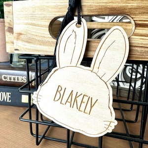 Étiquette personnalisée pour panier de lapin de Pâques Étiquette personnalisée pour panier de Pâques, décoration de panier-cadeau pour enfants Étiquette personnalisée de panier de lapin pour carte de Pâques personnalisée