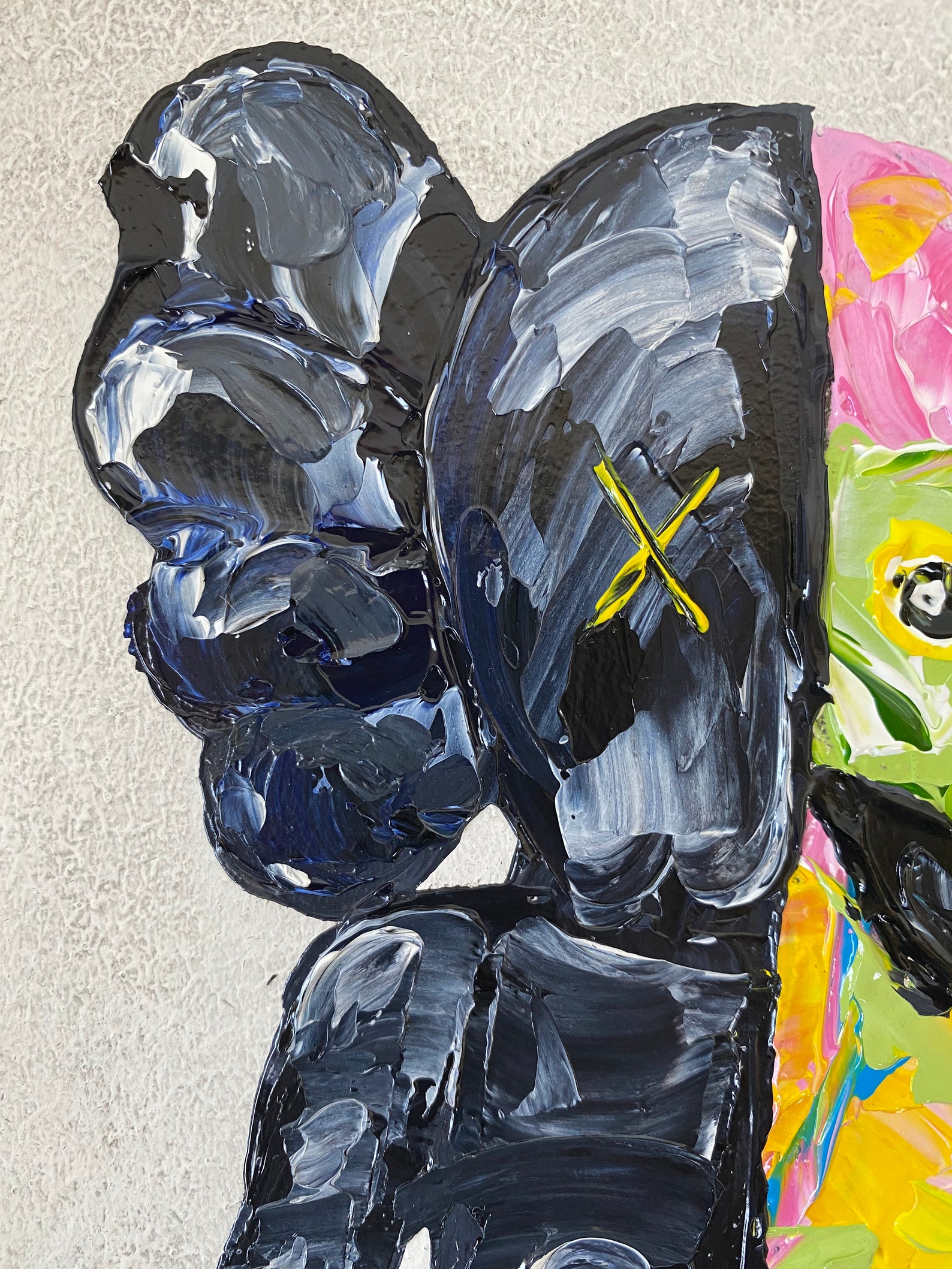 Original Kaws Character Abstract Palette Knife Painting // Etsy
