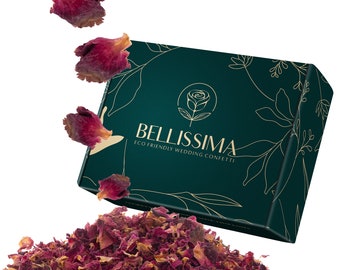 Bellissima Biodegradable Wedding Confetti - 100% Dried Luxury Rose Petals. Beautiful Pot Pourri for Table, Crafts, Soap Making