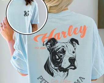 Pitbull Shirt Custom Pitbull T Shirt For Pitbull Owner Pitbull Gift For Her Pitbull Mama Shirt For Dog Lover Comfort Colors Shirt Back Print