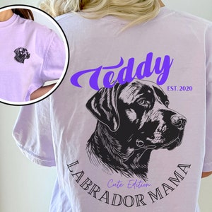 Custom Labrador Shirt, Comfort Colors Tee, Labrador Retriever Mom Gifts, Cute Dog T-Shirt With Personalized Name And Year