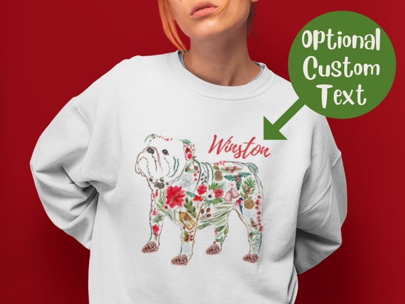 English Bulldog Sweatshirt, Custom Christmas Gift For English Bulldog Mom, Dog Sweatshirt Custom, Custom Pet Sweatshirt, Couple Sweatshirt