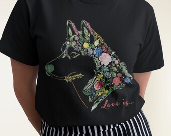 Siberian Husky Shirt ∙ Siberian Husky ∙ Husky Shirt ∙ Husky Mom ∙ Fur Mama Tshirt ∙ Flower Shirt ∙ Gift For Husky Lover ∙ Floral Dog Tshirts