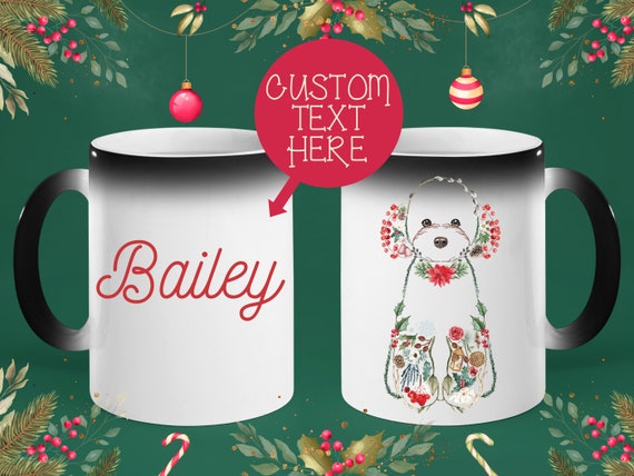11oz Color Changing Mug Custom, Poodle Gifts, Christmas Custom Coffee Cups, Personalized Dog Mug Gift,  Heat Activated Mug, Magic Mug
