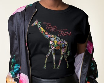 Giraffe Shirt - Floral Giraffe Shirt - Giraffe Unisex T-Shirt - Giraffe gift - Giraffe lover - Giraffe Birthday