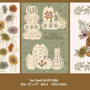 Windfall Tea Towel Panel Set | Fancy That Design House | Moda Fabrics | Set of 3 Autumn Tea Towels | 100% Cotton Fabric